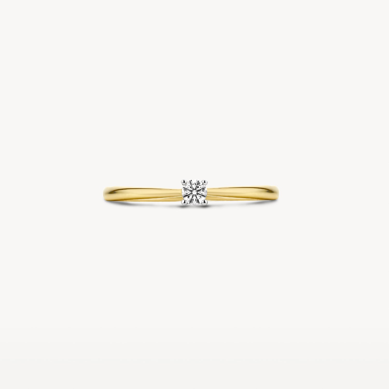 Solitaire ring diamant ⌀ 2,9 mm 14k Bicolor goud