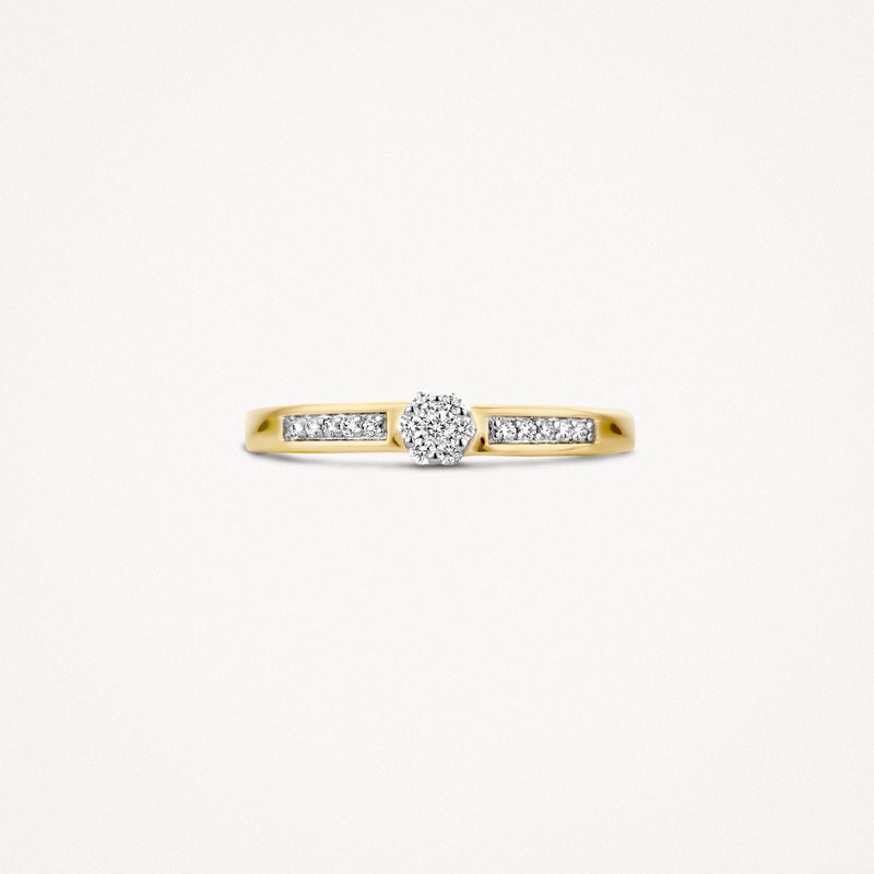 Diamond ring 1623BDI - 14k Yellow and white gold