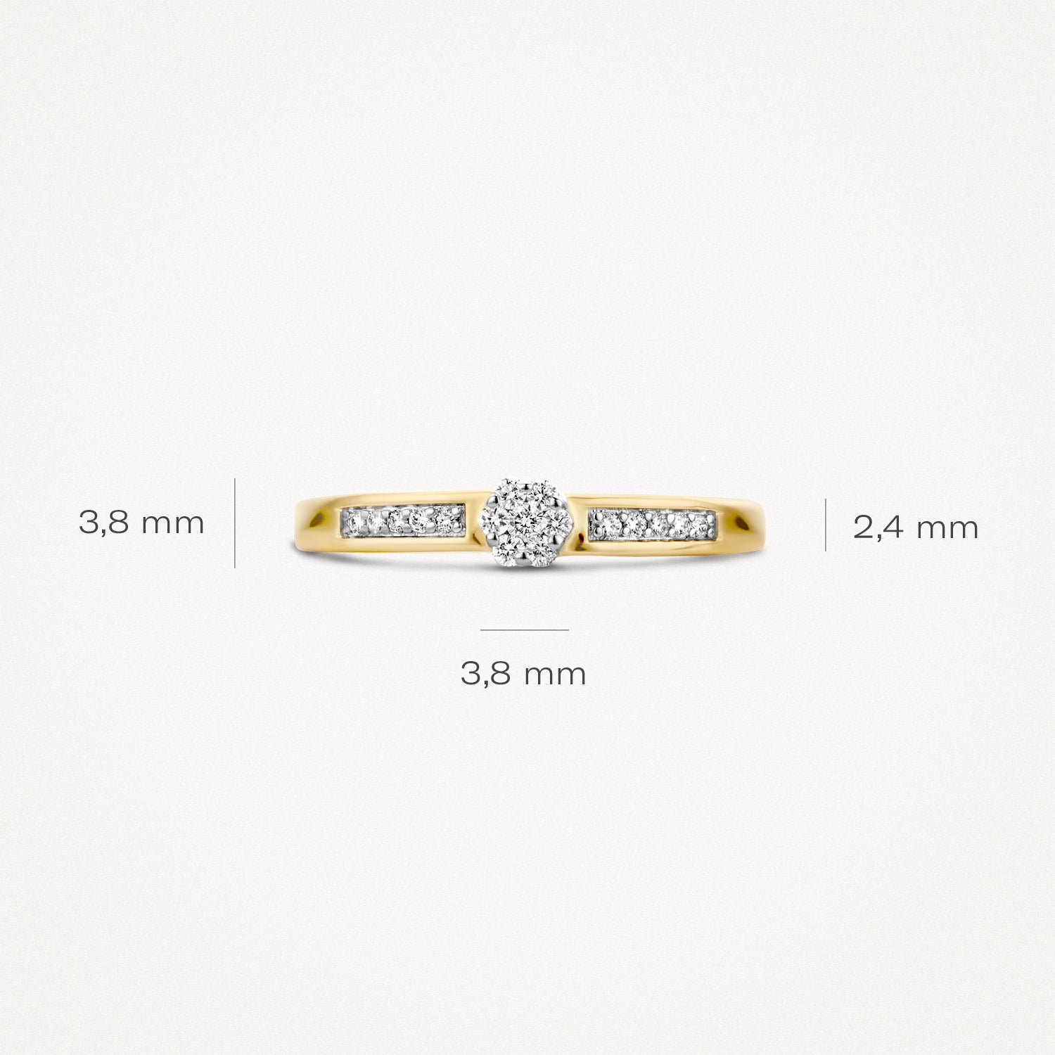 Bague 1623BDI - Or jaune et blanc 14 carats avec diamant