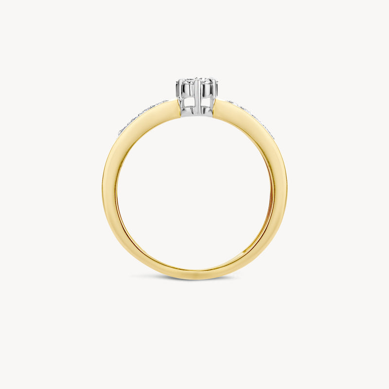 Ring 1624BDI - 14k Yellow and White Gold with Diamond