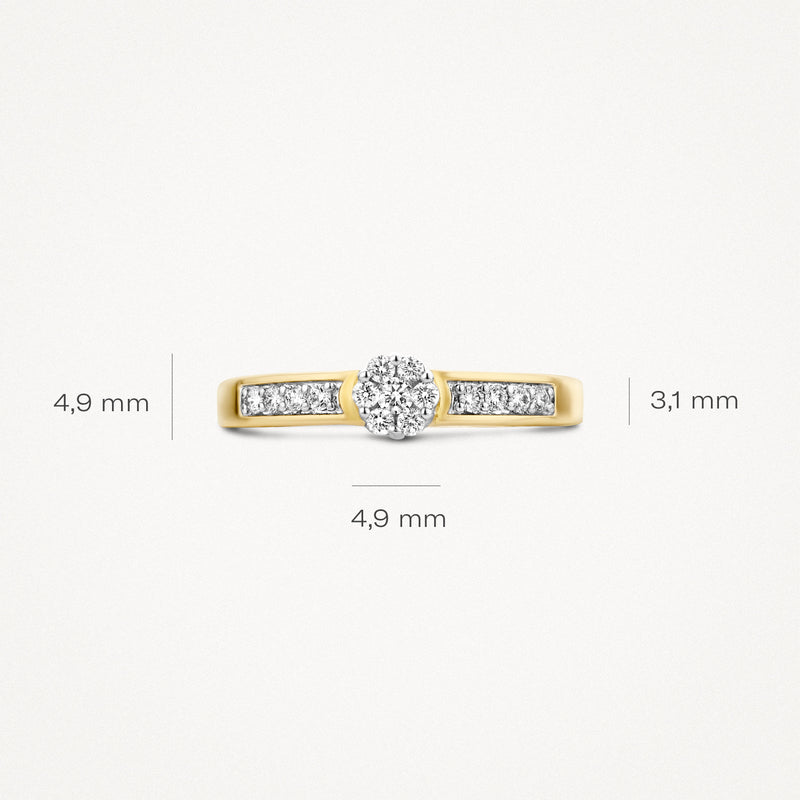 Ring 1624BDI - 14k Yellow and White Gold with Diamond