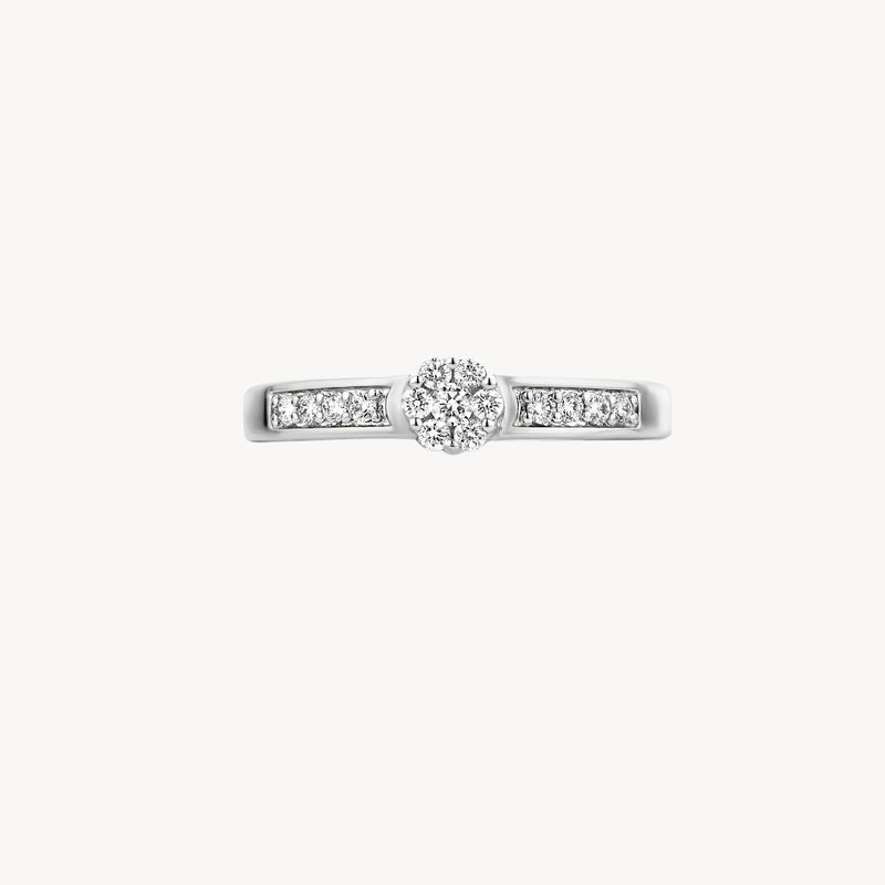 Ring 1624WDI - 14k Wit goud met Diamant