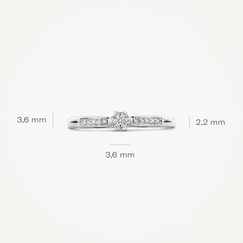 Ring 1625WDI - 14k Wit goud met Diamant