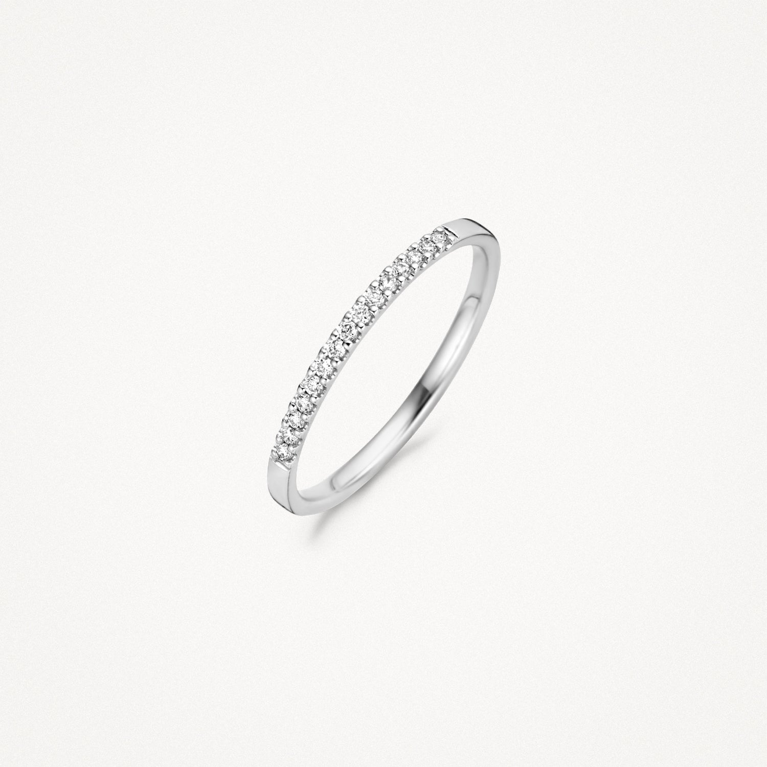 Diamanten Ring ⌀ 1.6 mm met Pavé zetting in 14k wit goud