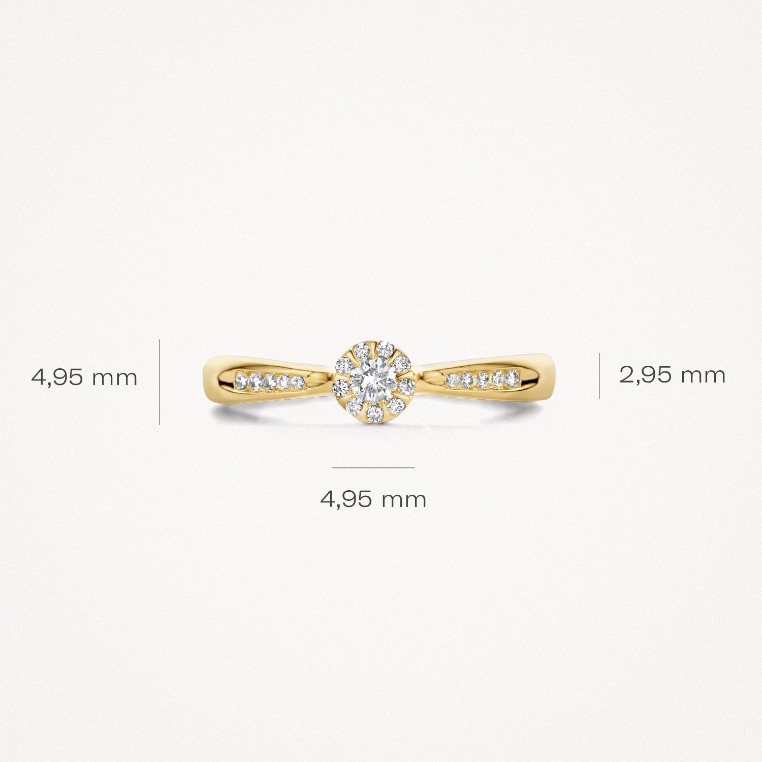 Bague en diamant 1632YDI - Or jaune 14k