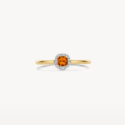 Ring 1636YDC - 14k Yellow and white gold with diamond and citrine