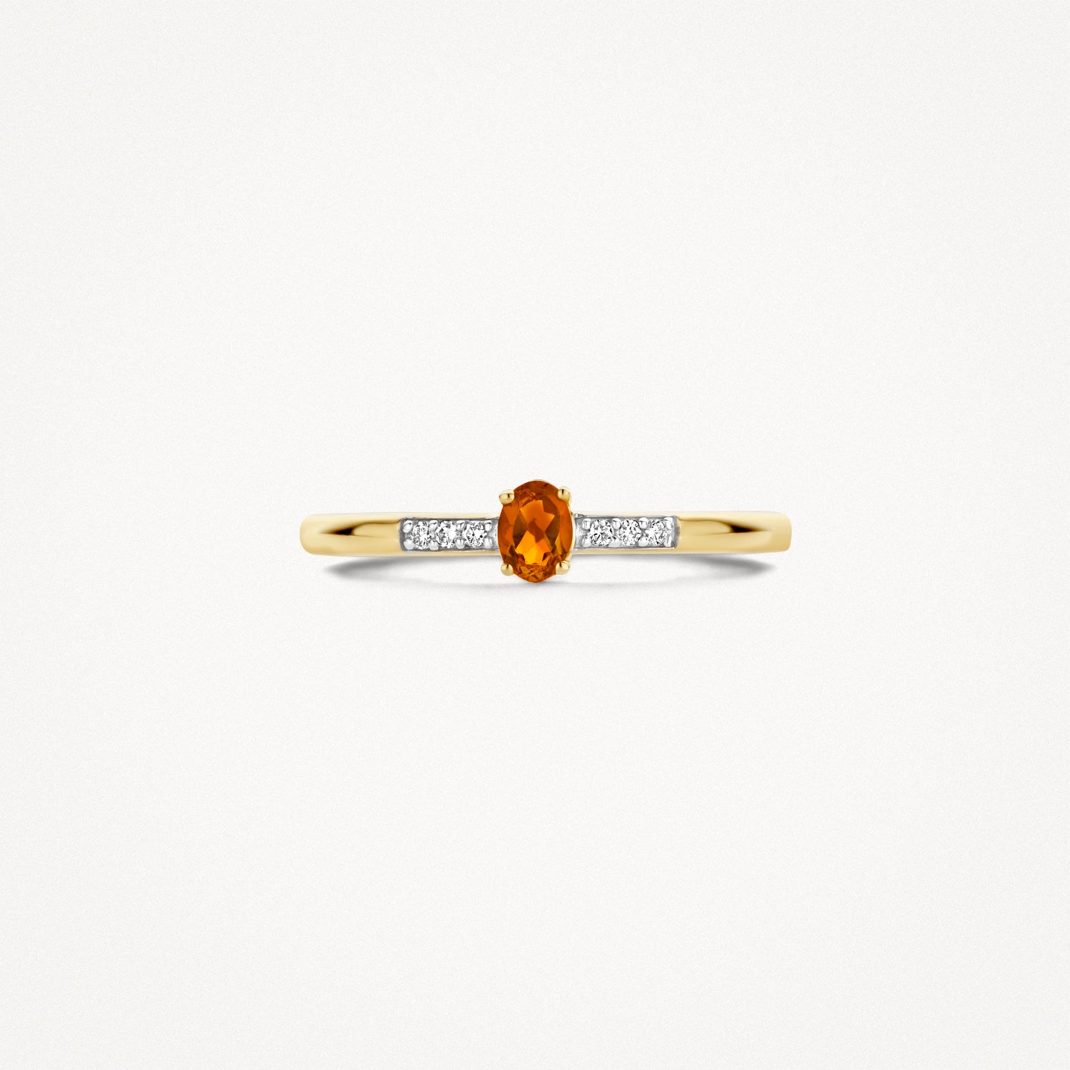 Diamond ring 1637YDC - 14k Yellow and white gold with citrine