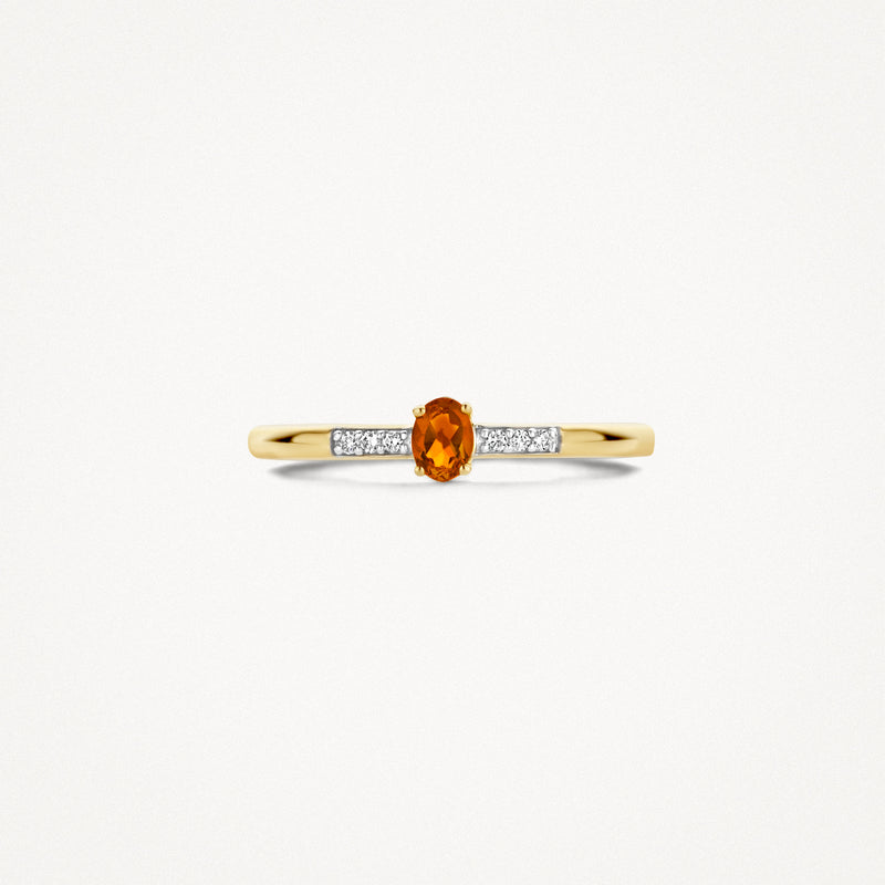 Ring 1637YDC - 14k Yellow and white gold with diamond and citrine