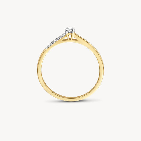 Ring 1639YDI - 585er Gelb- und Weißgold mit Diamant