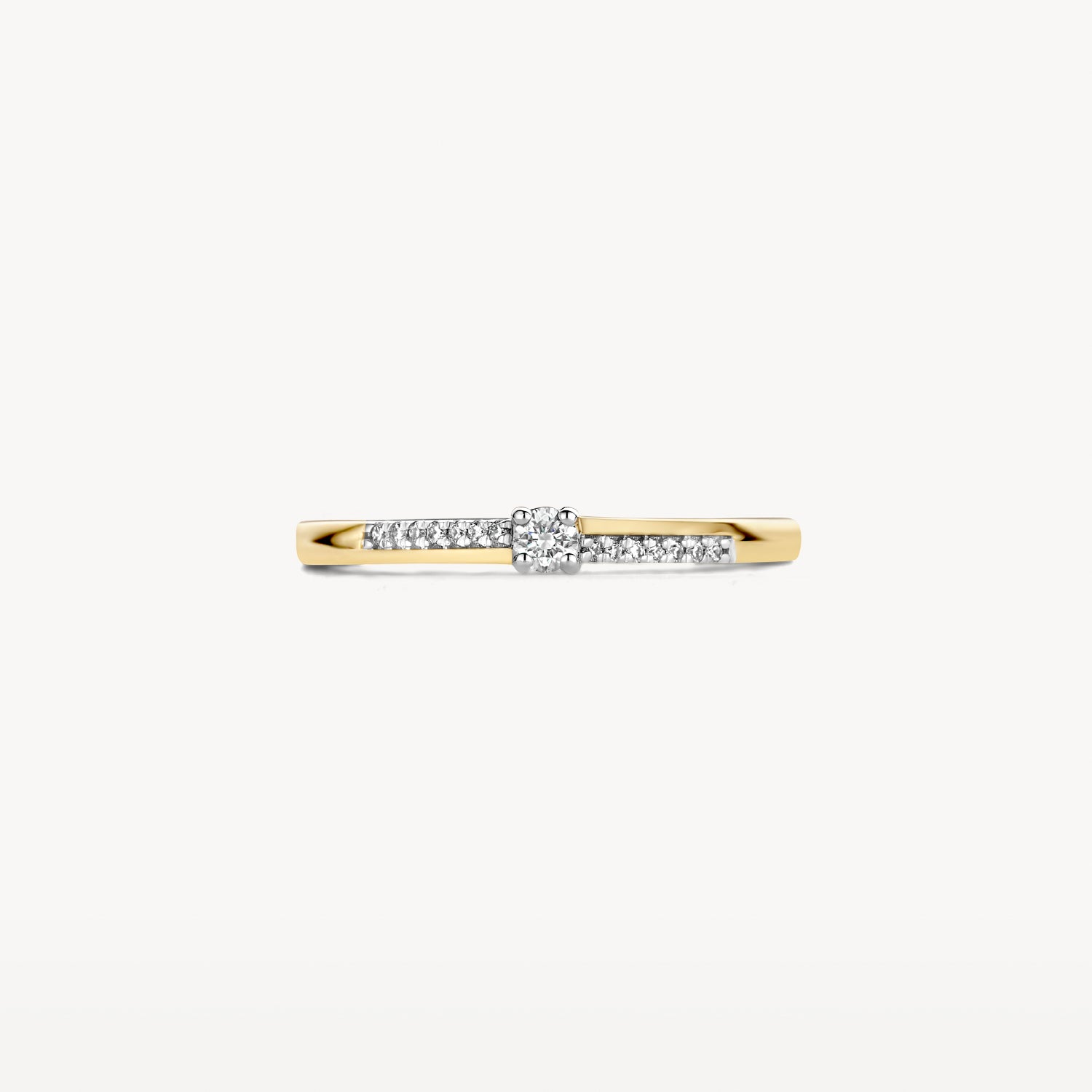 Ring 1639YDI - 14k Geel en Wit Goud met diamant