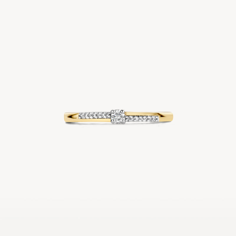 Ring 1639YDI - 14k Geel en Wit Goud met diamant