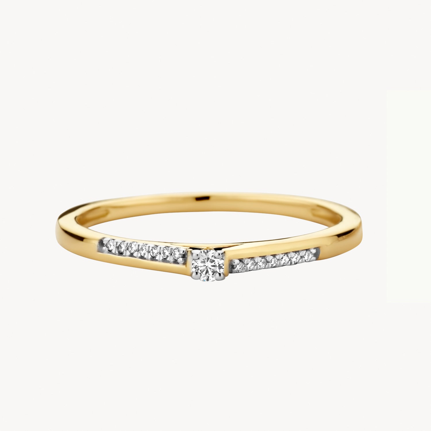 Ring Asymmetrisch Design Diamant 14k goud