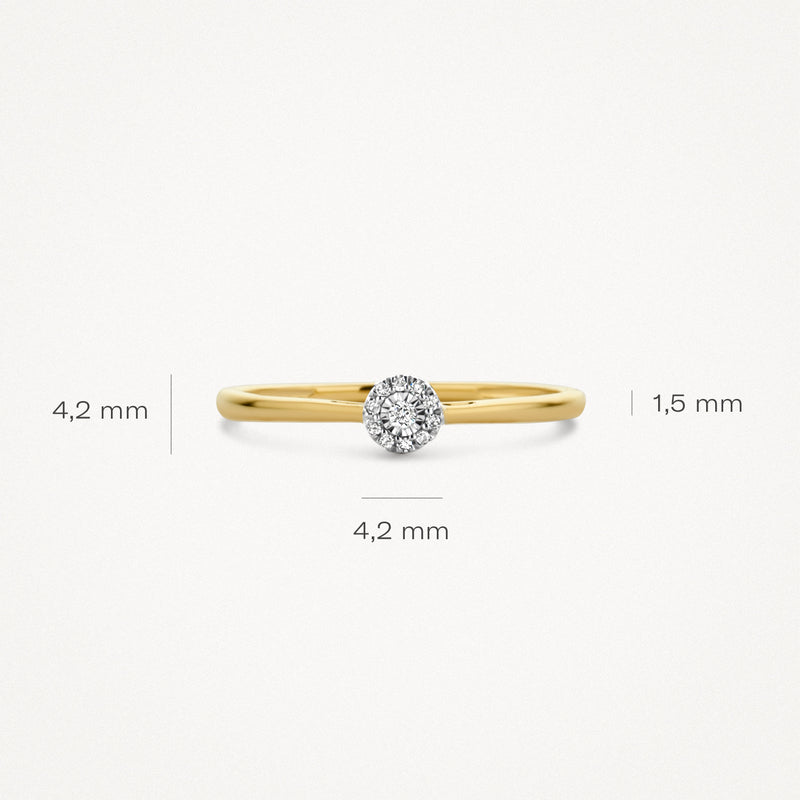 Ring 1646BDI - 585er Gelb und Weißgold mit Diamant