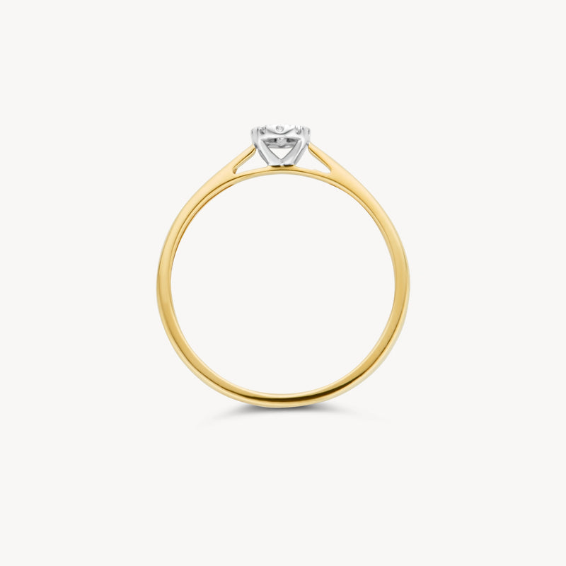 Ring 1647BDI - 585er Gelb- und Weißgold mit Diamant