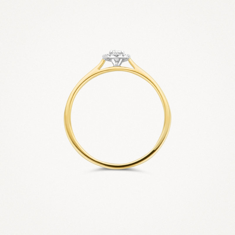 Ring 1648BDI - 14k Geel en Wit Goud met Diamant