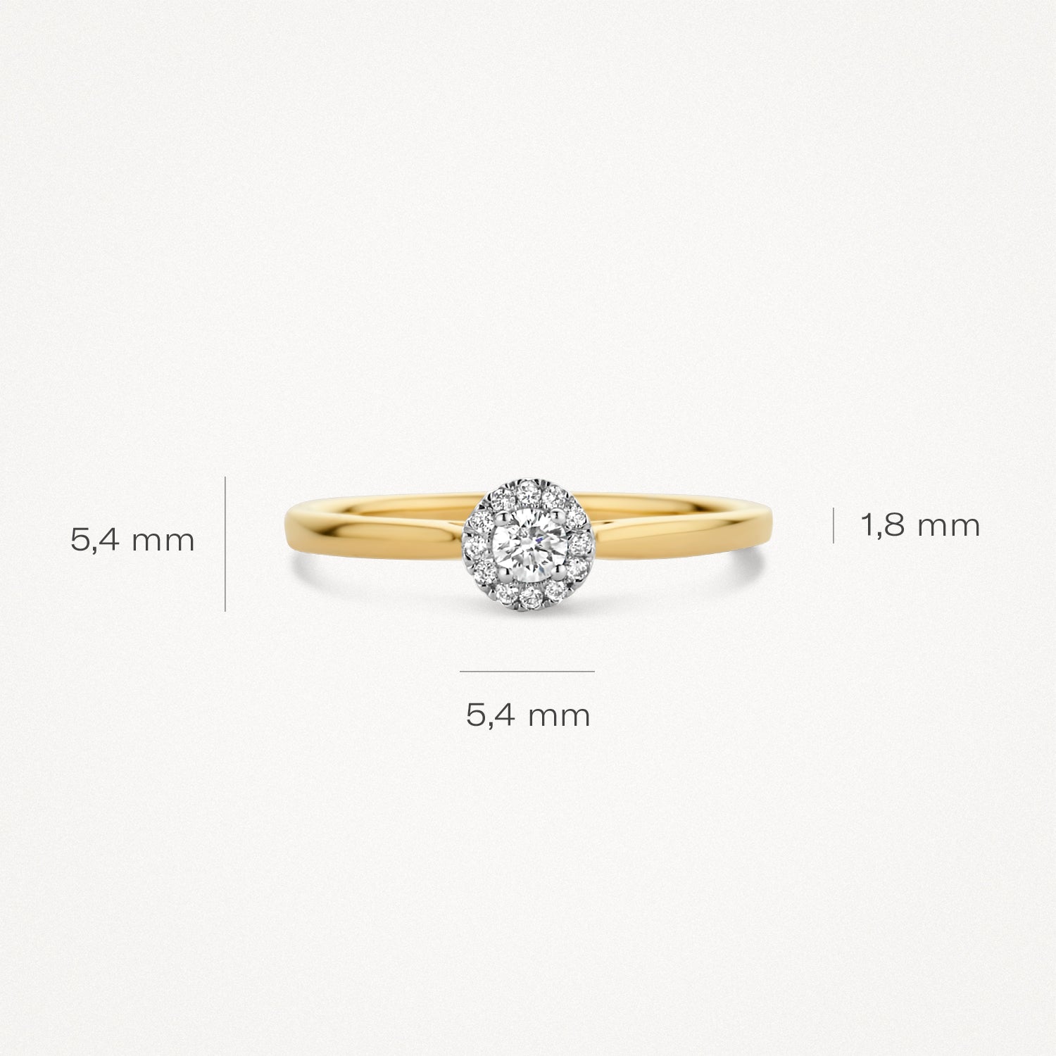 Ring 1648BDI - 14k Yellow and White Gold with diamond