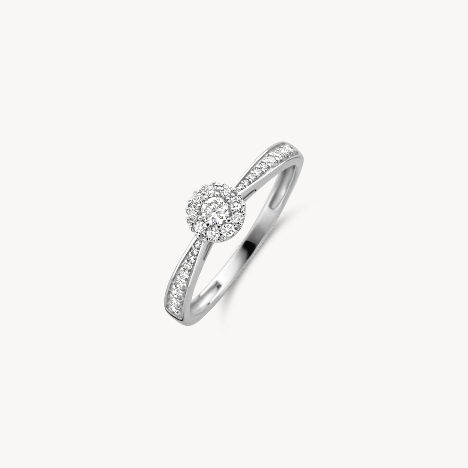 Ring met diamanten in ⌀ 5.8 mm rail en illusiezetting 14k Wit goud