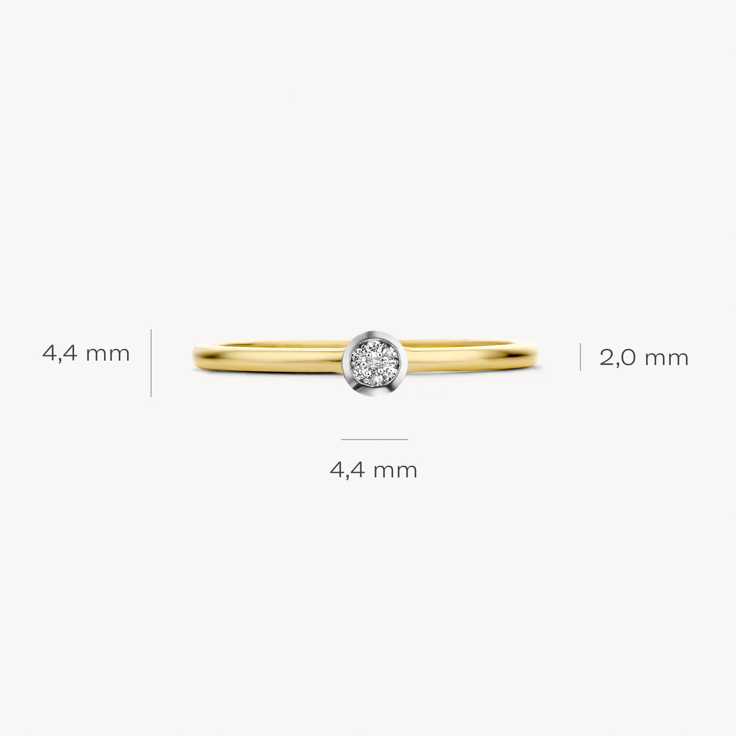 Ring 1653BDI - 14k Geel en Wit Goud met Diamant