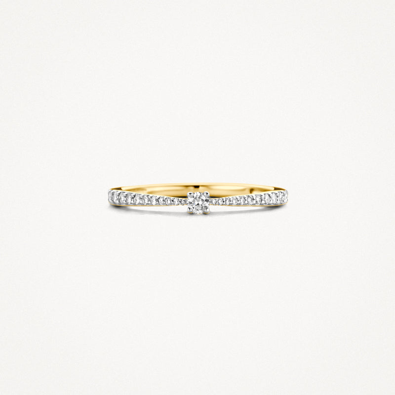 Ring 1657BDI - 14k Geel en Wit Goud met Diamant