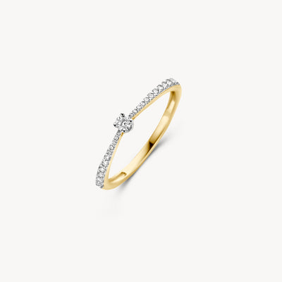 Ring 1657BDI - 585er Gelb und Weißgold mit Diamant