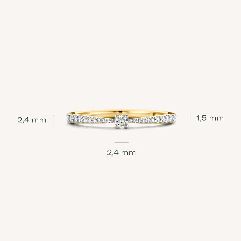Ring 1657BDI - 585er Gelb- und Weißgold mit Diamant