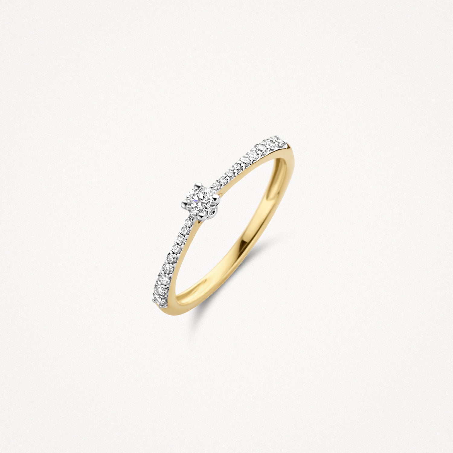 Ring briljant geslepen diamant 0.2ct 14k Bicolor goud