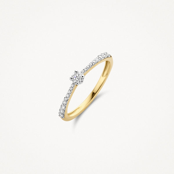 Ring 1658BDI - 14k Yellow and White Gold with diamond