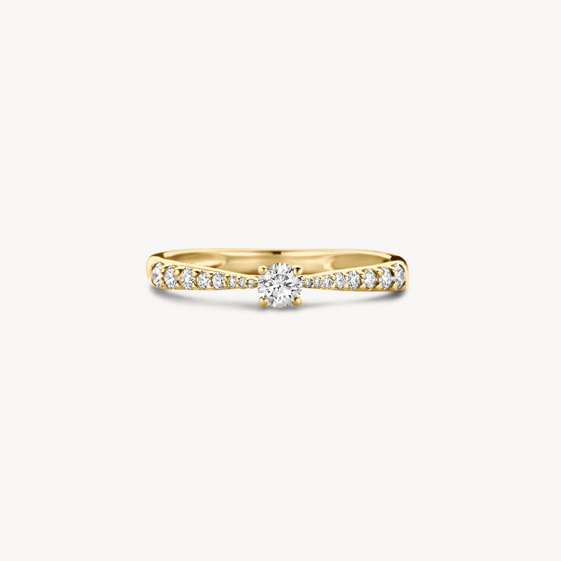 Ring 1659BDI - 14k Yellow and White Gold with diamond