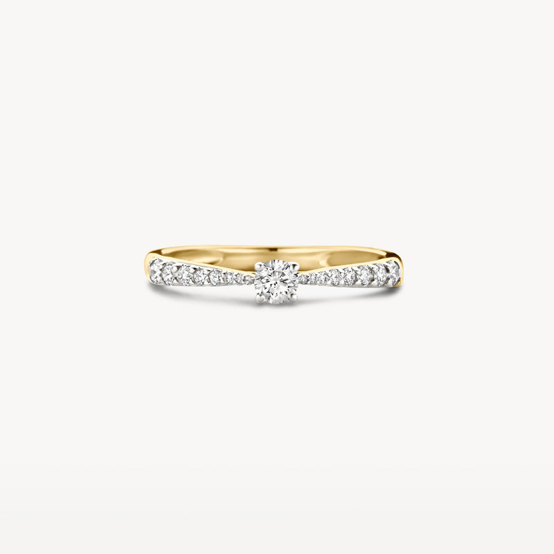 Diamanten ring 1659BDI - 14k Geel en Wit Goud