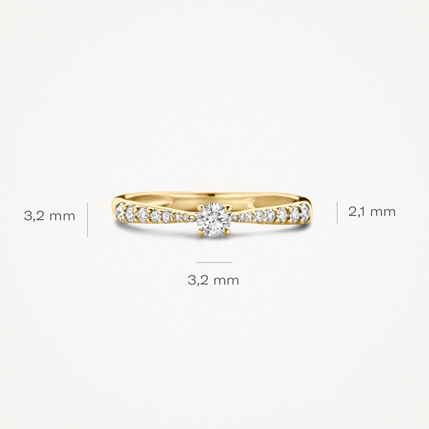 Ring 1659BDI - 14k Geel en Wit Goud met Diamant