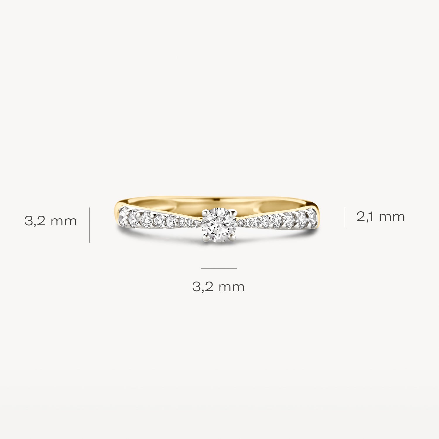 Diamond ring 1659BDI - 14k Yellow and white gold