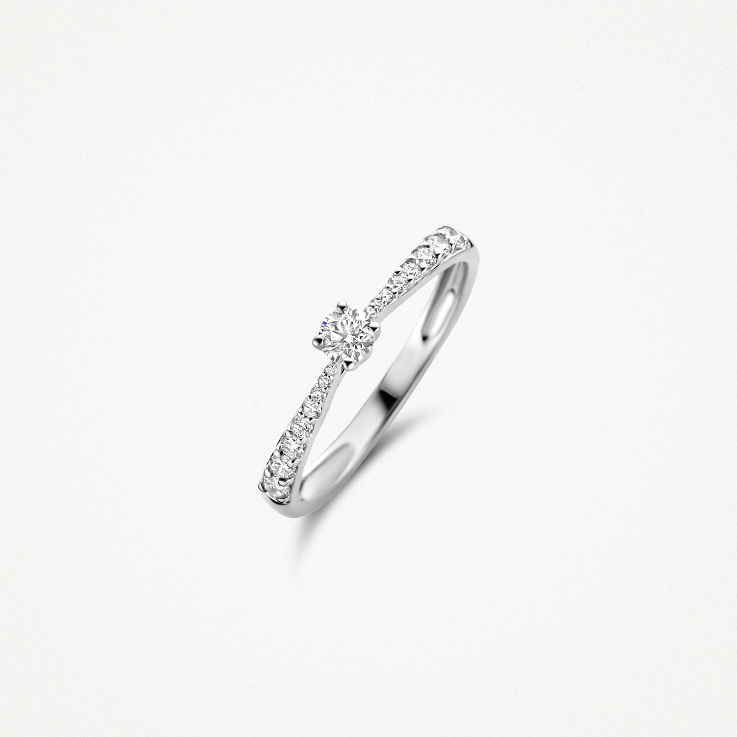 Ring briljant geslepen diamant 0.33ct 14k Wit goud
