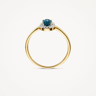 Ring 1661YDL - 585er Gelbgold mit Diamant und Topaz