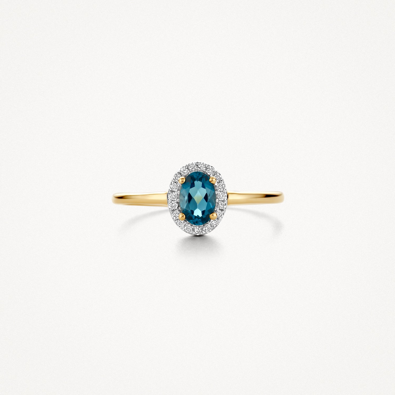 Ring 1661YDL - 14k Yellowgold with diamond and topaz