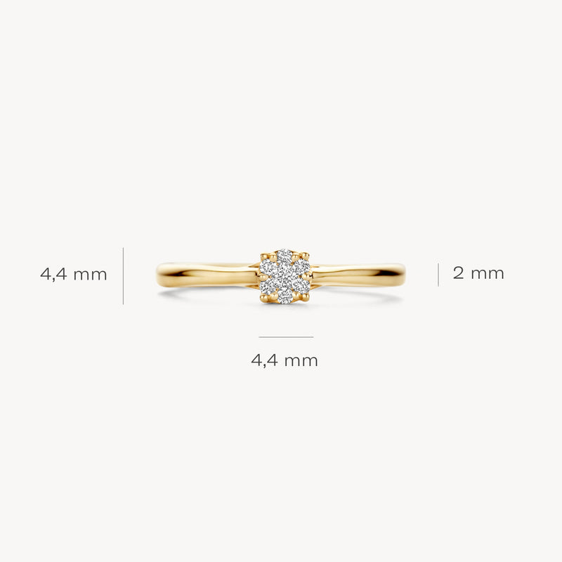 Diamond ring 1665YDI - 14k Yellow gold