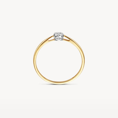 Ring 1675BDI - 14k Geel en wit goud met diamant