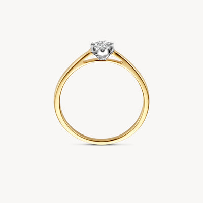 Ring 1676BDI - 585er Gelb- und Weißgold mit Diamant