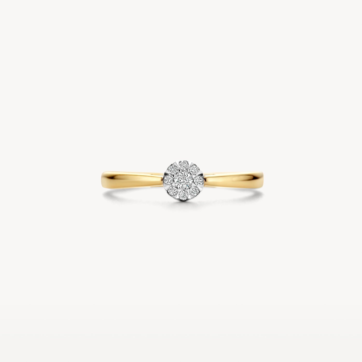 Diamanten ring 1676BDI - 14k Geel en wit goud