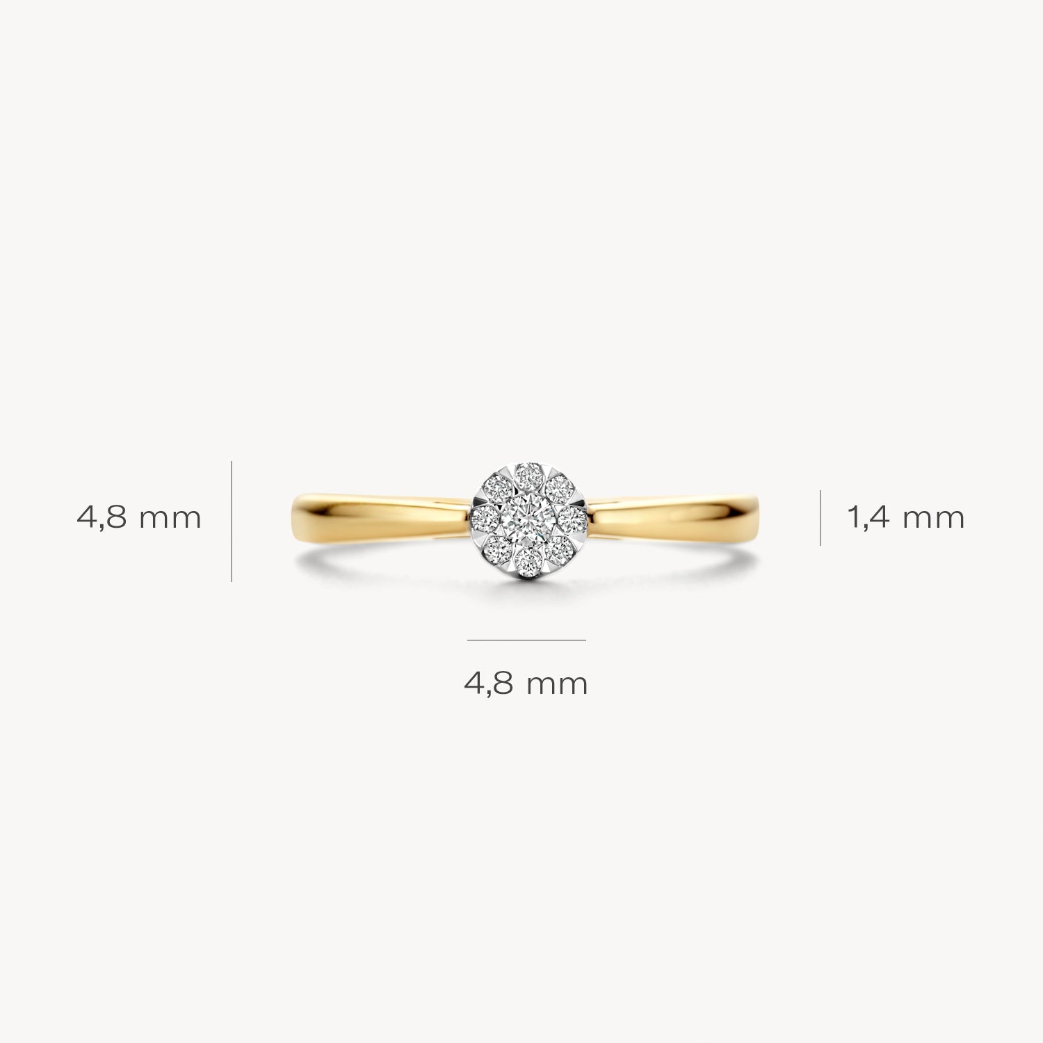 Ring 1676BDI - 14k Yellow and white gold with Diamond