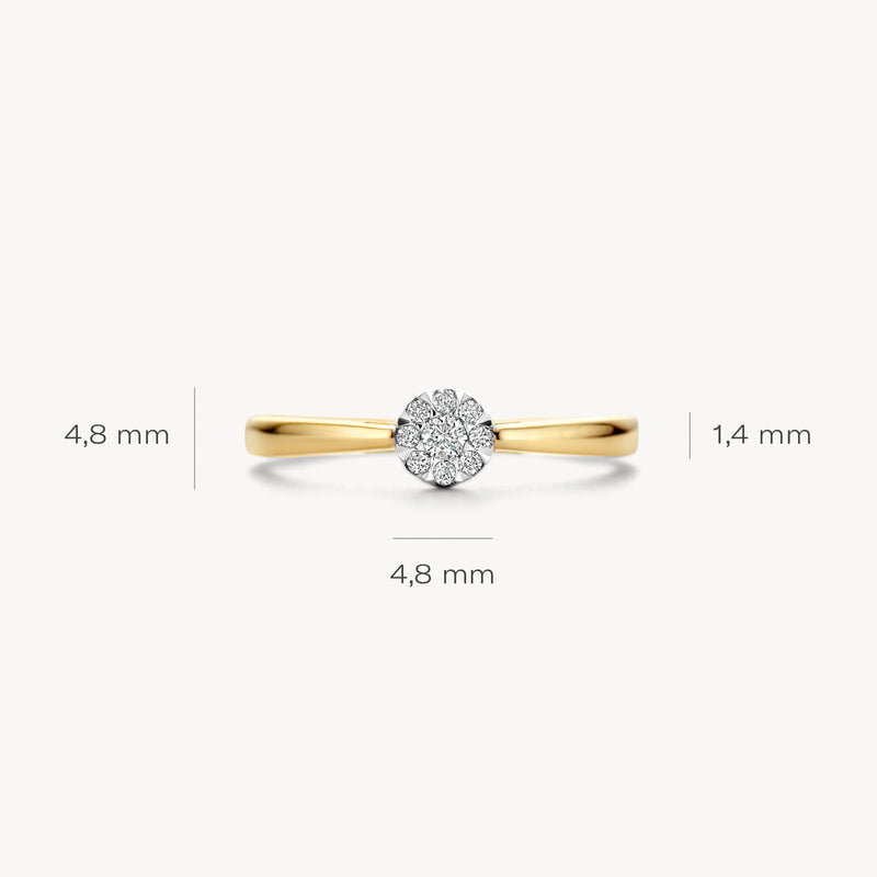 Ring 1676BDI - 585er Gelb und Weißgold mit Diamant