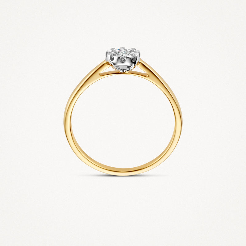 Diamanten ring 1677BDI - 14k Geel en wit goud