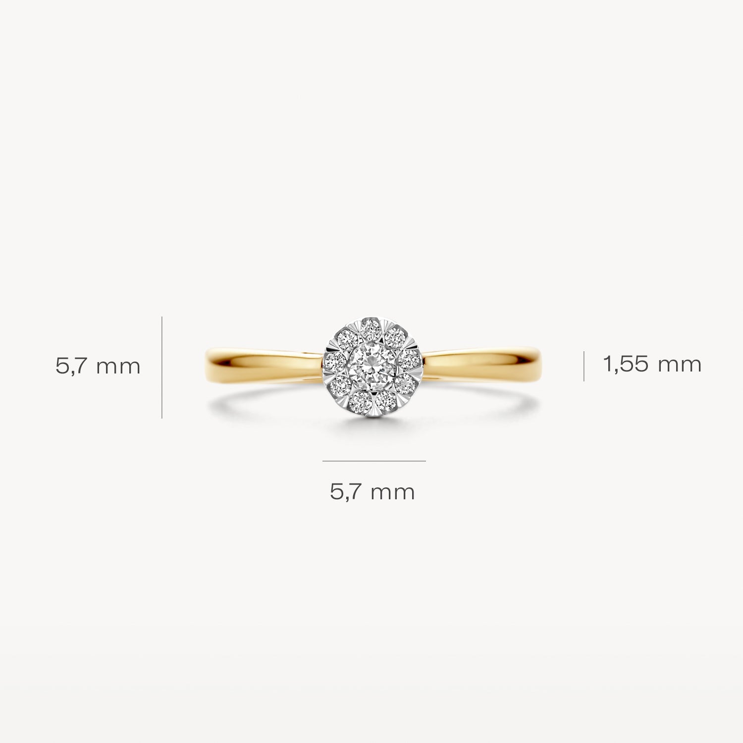 Bague 1677BDI - Or jaune et blanc 14k avec diamant