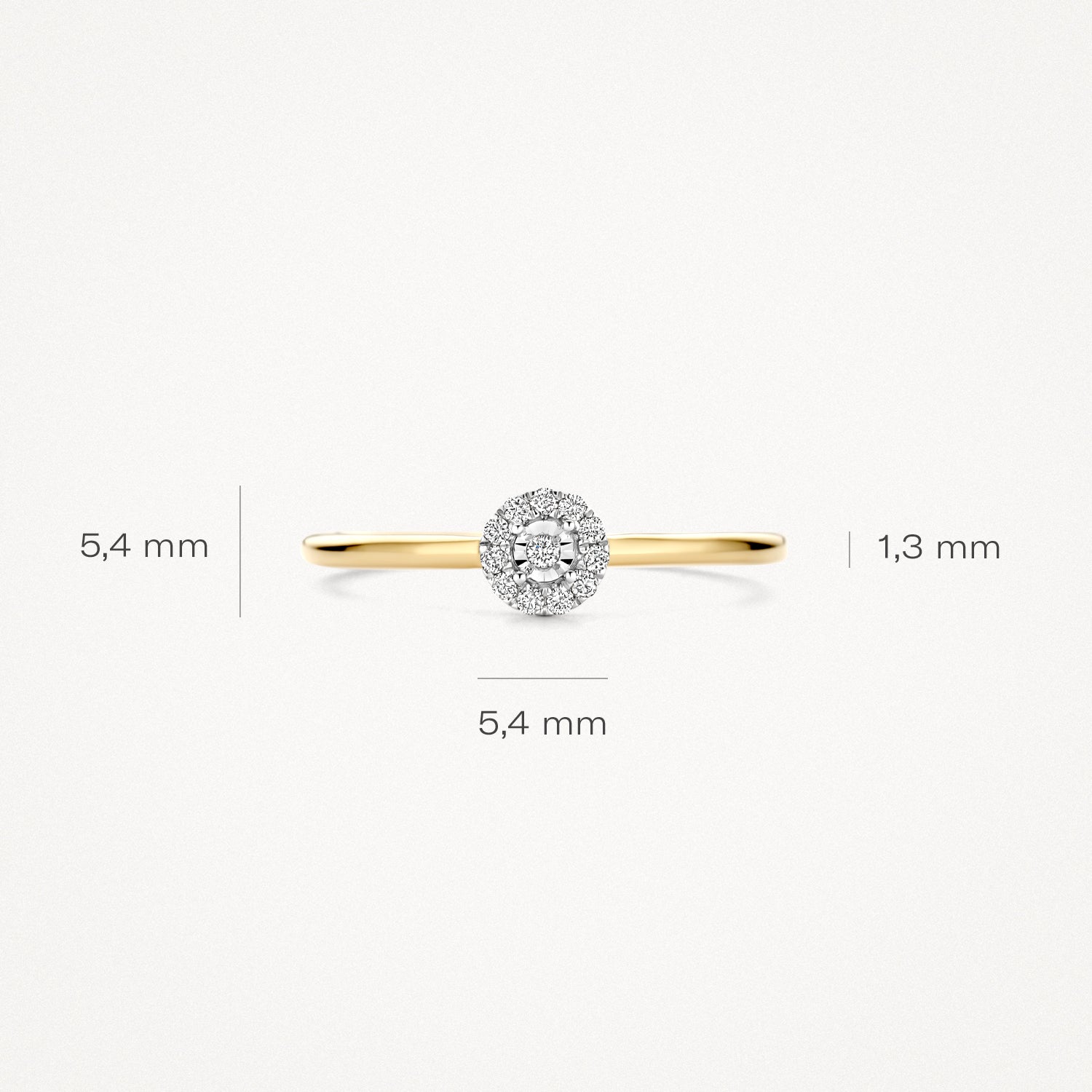 Diamanten ring 1678BDI - 14k Geel en wit goud