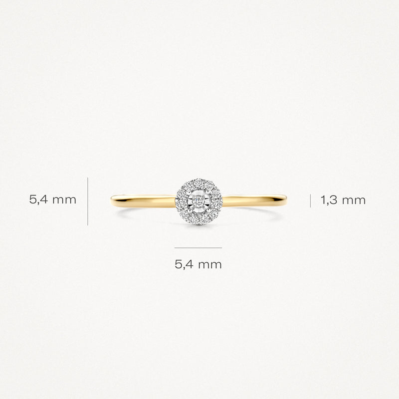 Diamanten ring 1678BDI - 14k Geel en wit goud