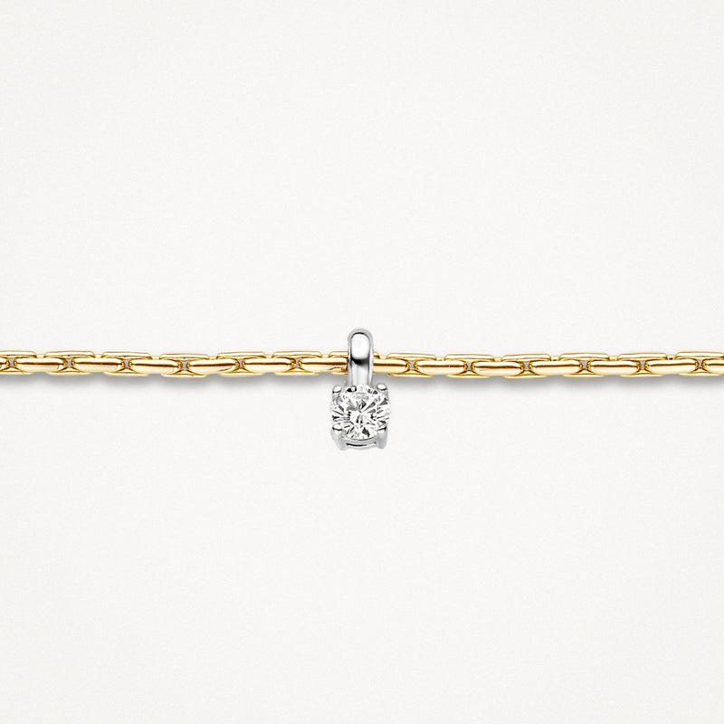 Bracelet 2156BZI - 14k Gold and White Gold with Zirconia