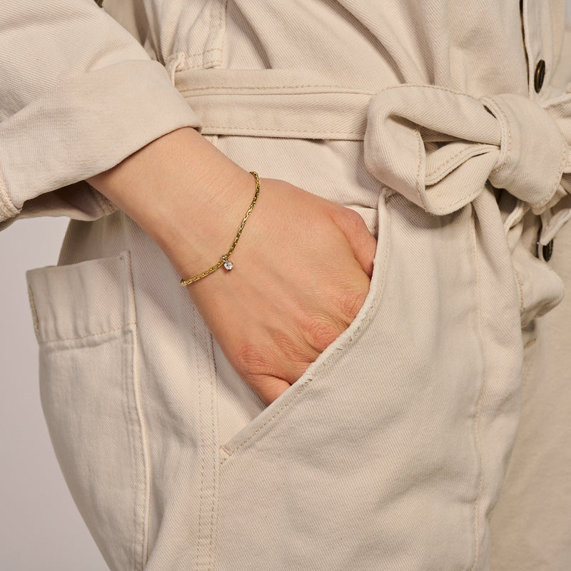 Bracelet 2156BZI - 14k Gold and White Gold with Zirconia