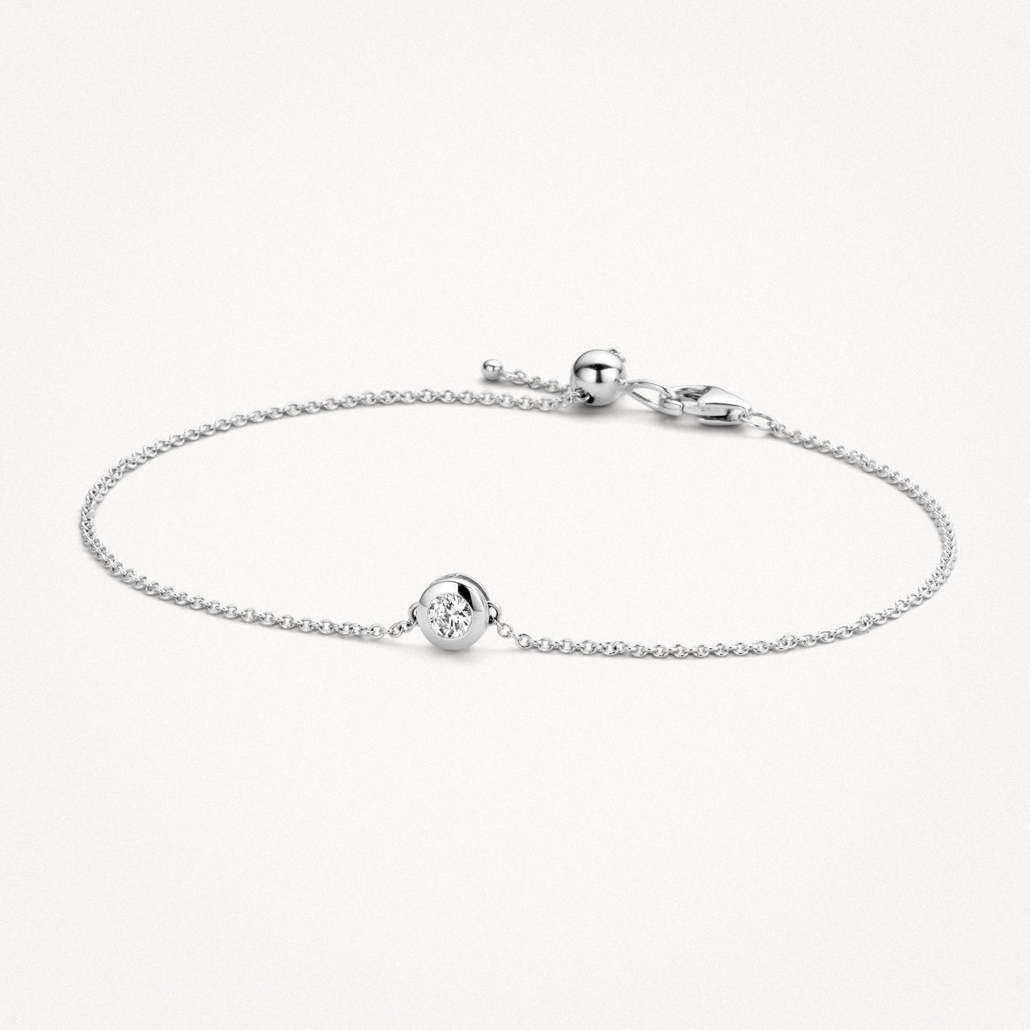 Armband 14k witgoud met Zirkonia ⌀ 4.8 mm