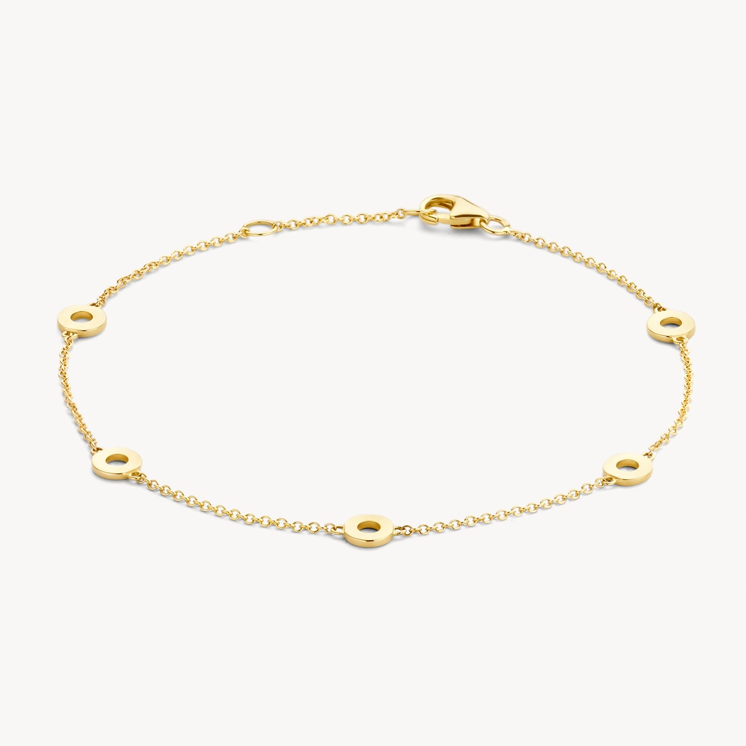 Armband met cirkelvormige bedels 14k goud