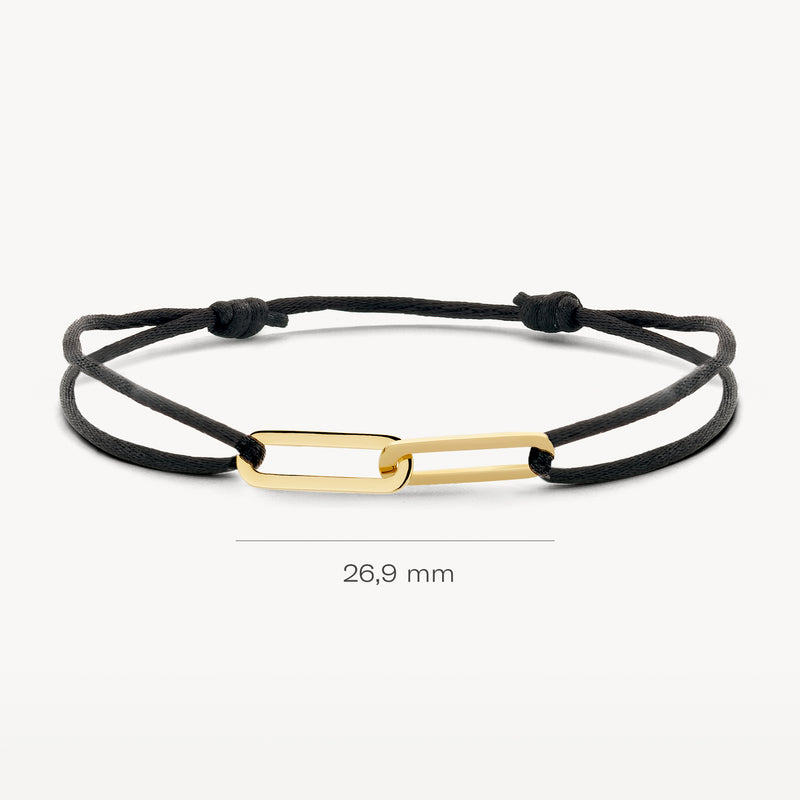 Bracelet 2216YGO - Yellow Gold with silk cord