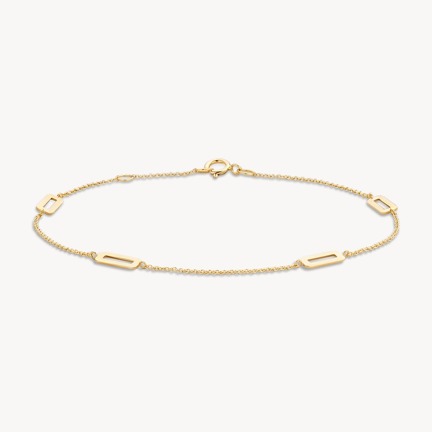 Armband met platte closed forever detail 14k goud